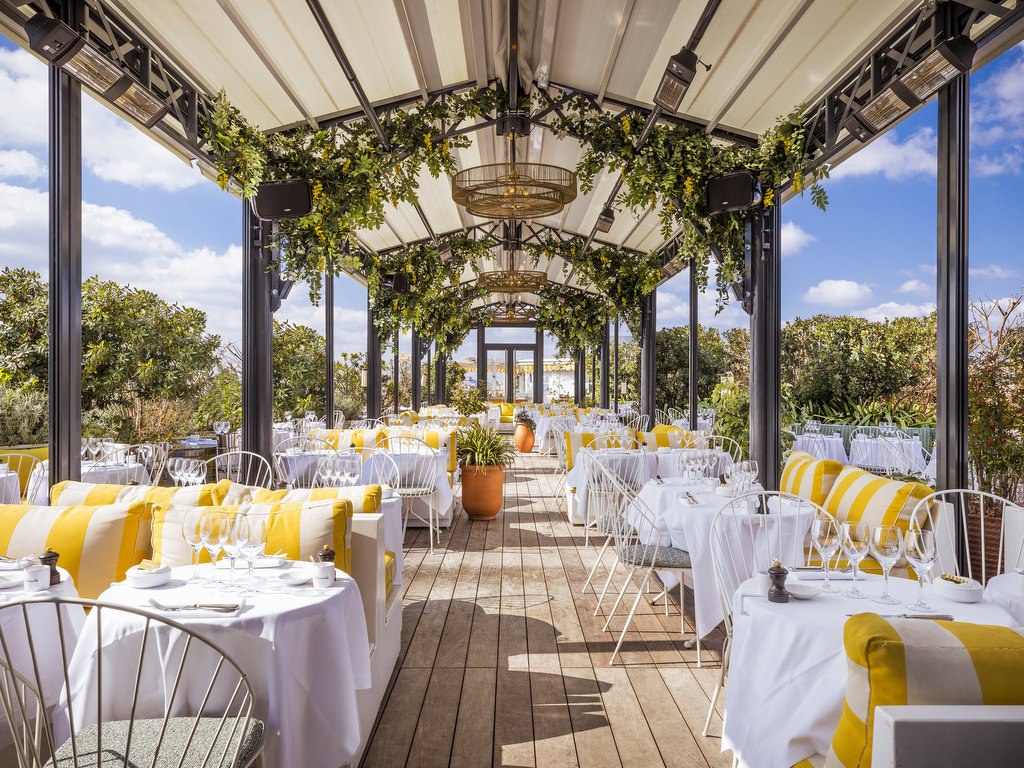 terrasse coussins rayés jaune blanc