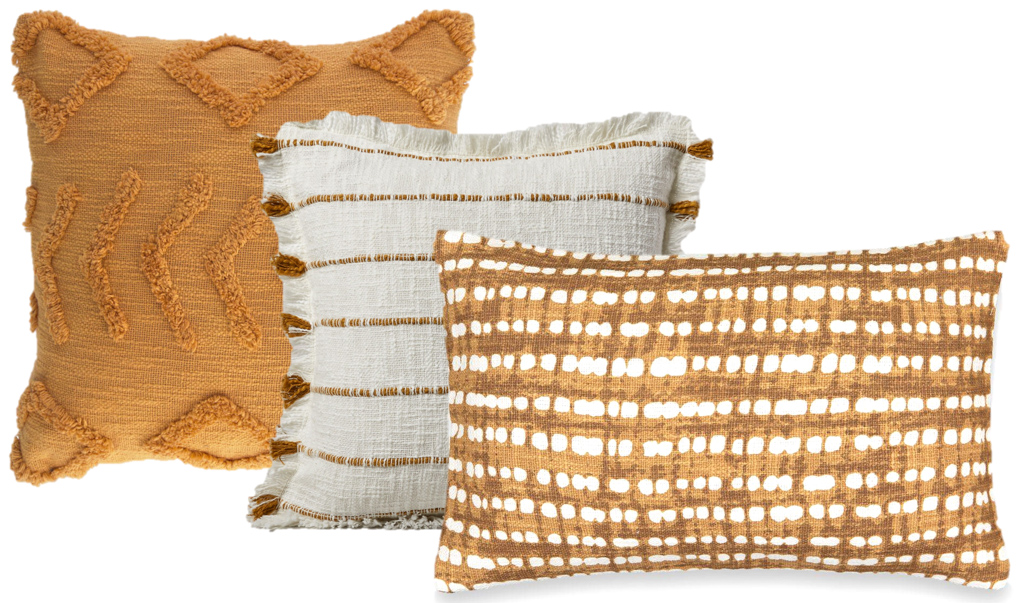 assortir des coussins dépareillés