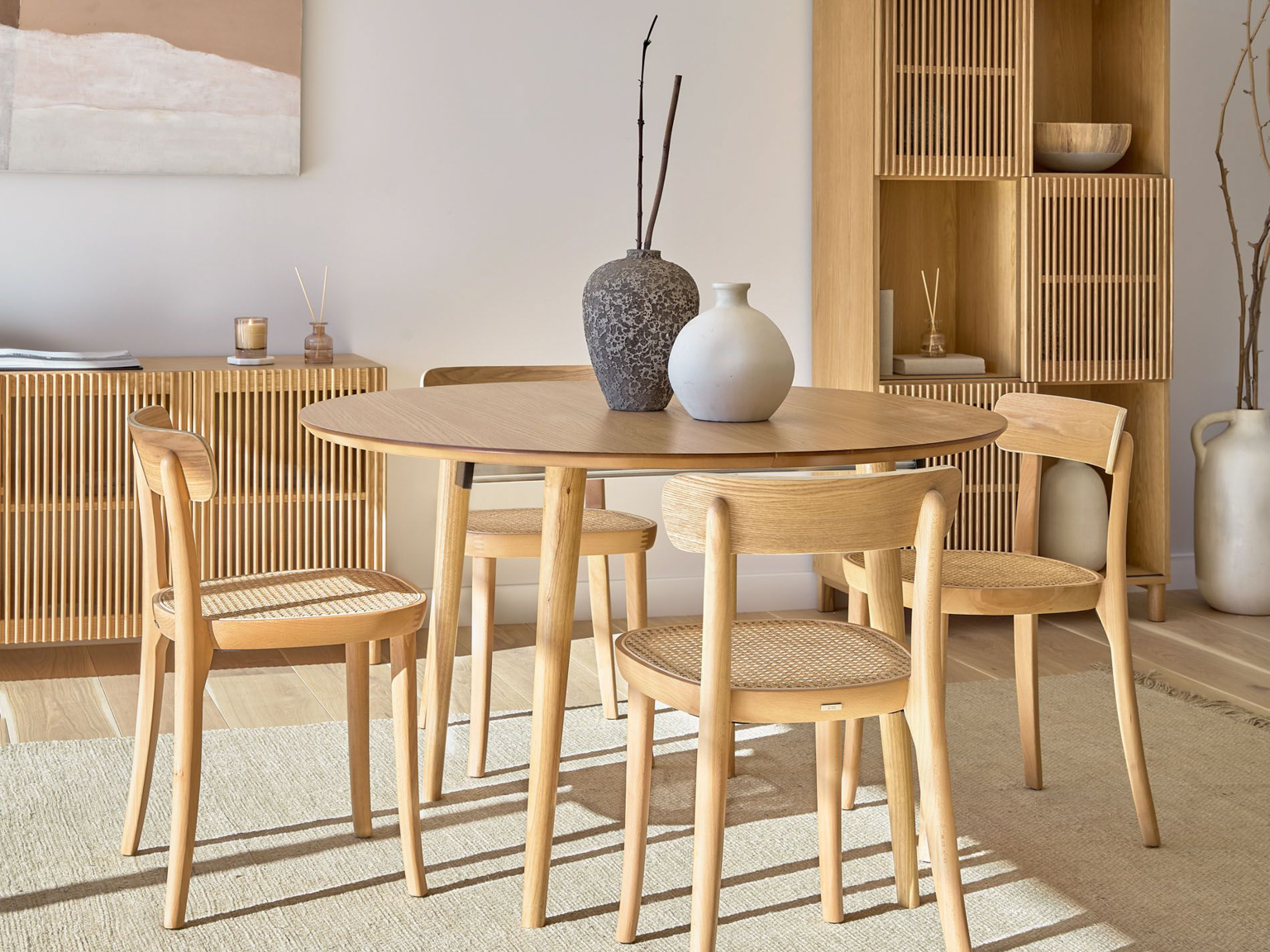 Petite chaise pour enfant avec assise en paille en bois vert