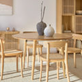 chaise en bois massif et cannage