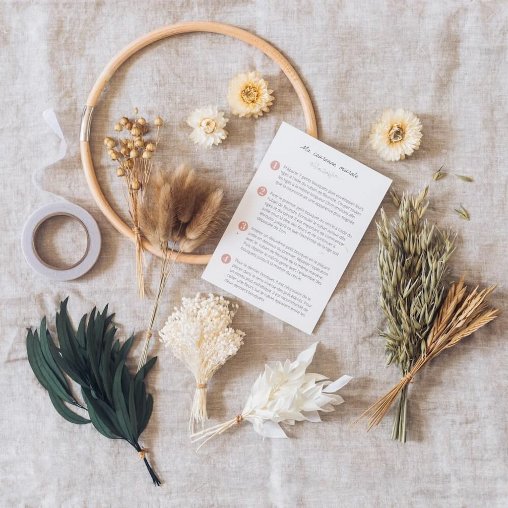 kit DIY couronne fleurs séchées