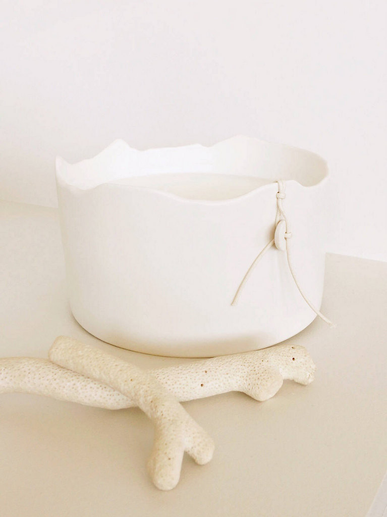 bougie artisanale en porcelaine
