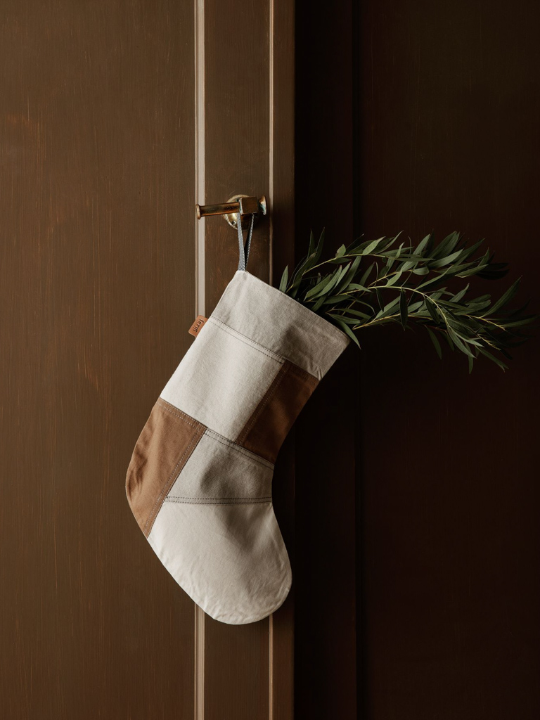chaussette de Noël camel