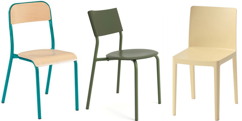 chaises de couleurs dépareillées idée