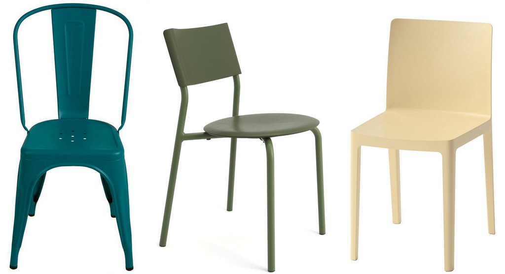 chaises dépareillées couleur