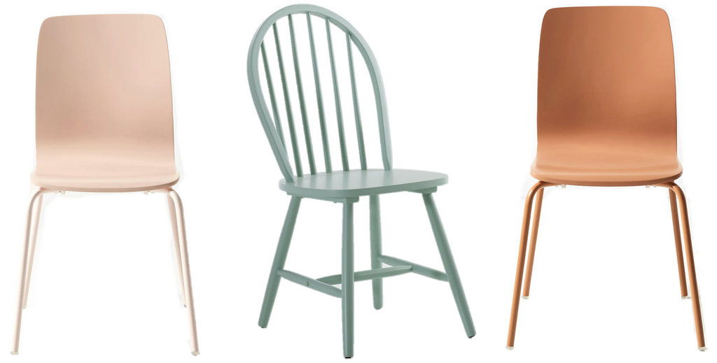 chaises dépareillées couleur