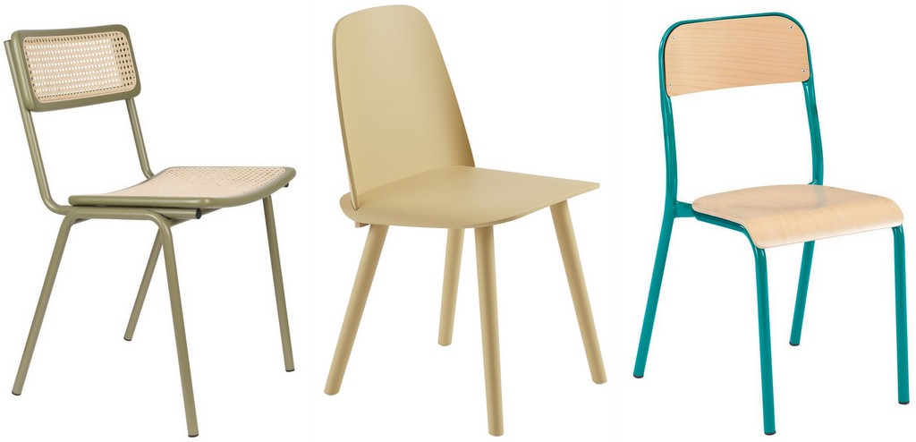 chaises couleur dépareillées