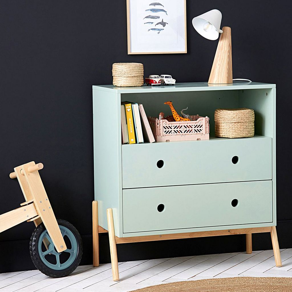 commode enfant vert céladon