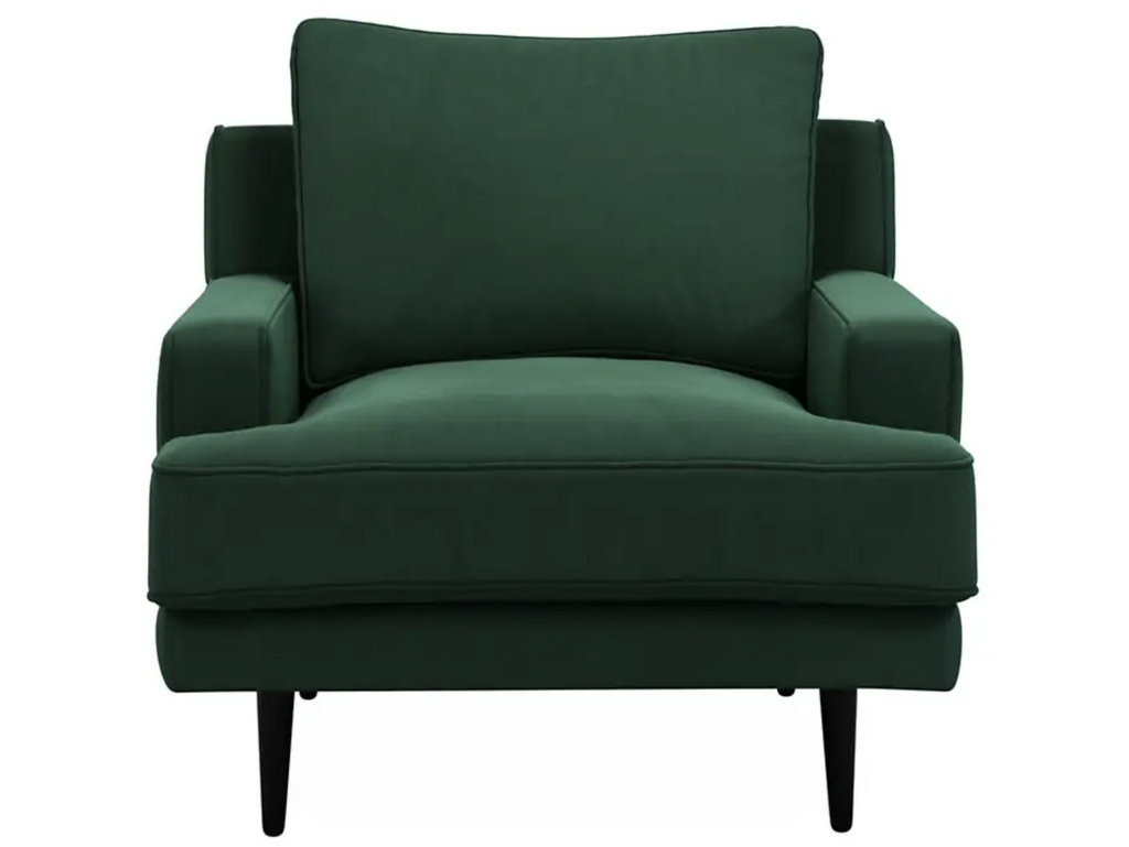 fauteuil en velours vert foncé