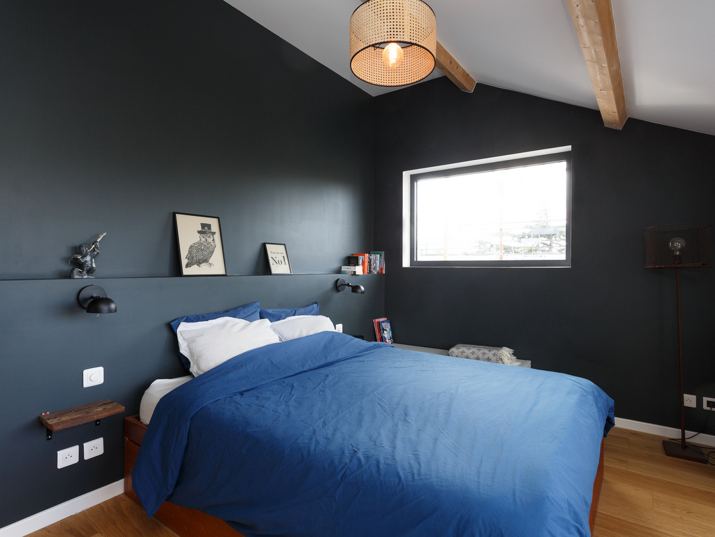 chambre murs gris anthracite
