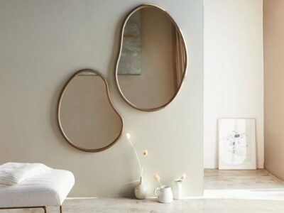 miroir en bois forme organique