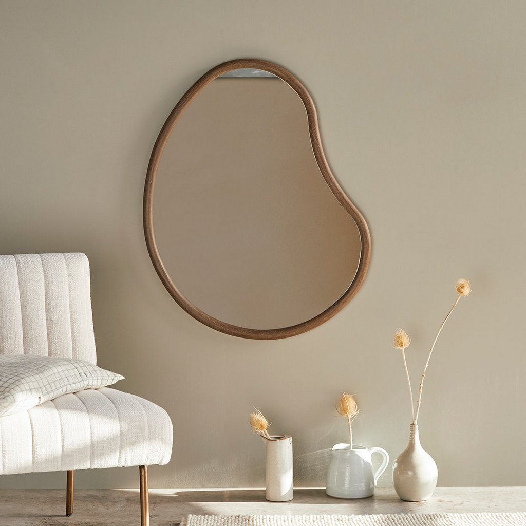 miroir en bois forme organique
