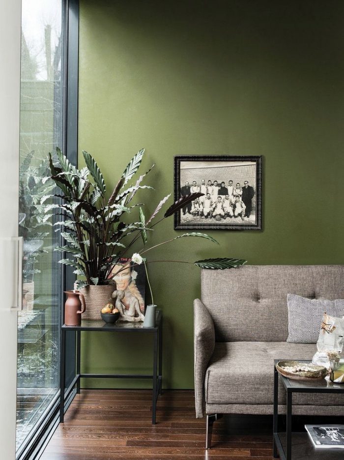 Des intérieurs qui osent le mur vert olive