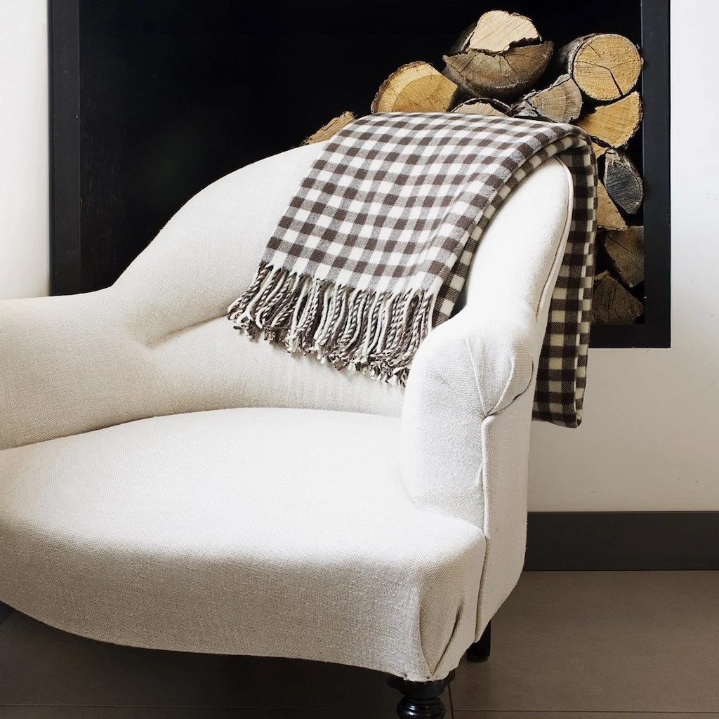plaid en laine carreaux
