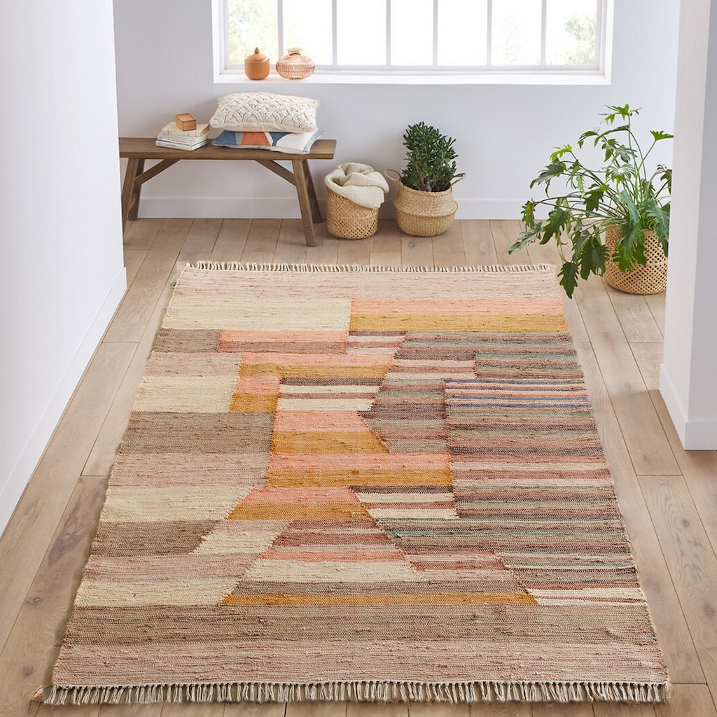 tapis entrée terracotta et beige