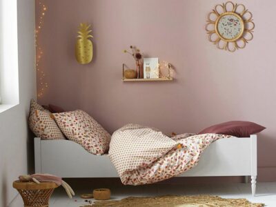 chambre enfant rose et terracotta