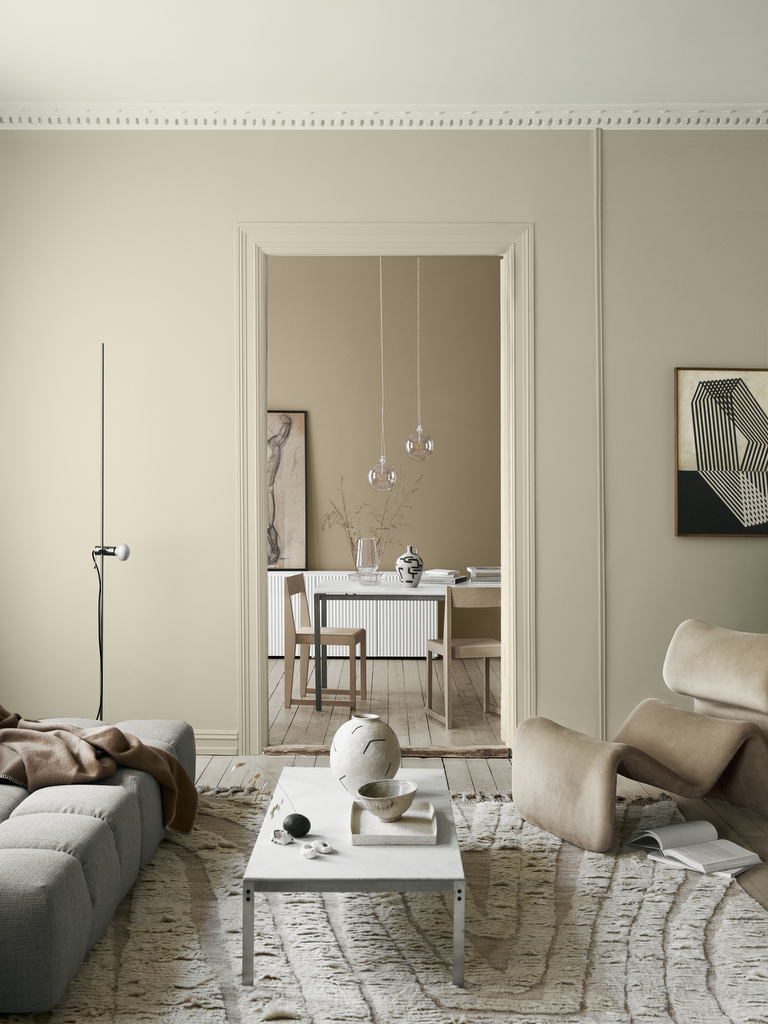 mur beige salon