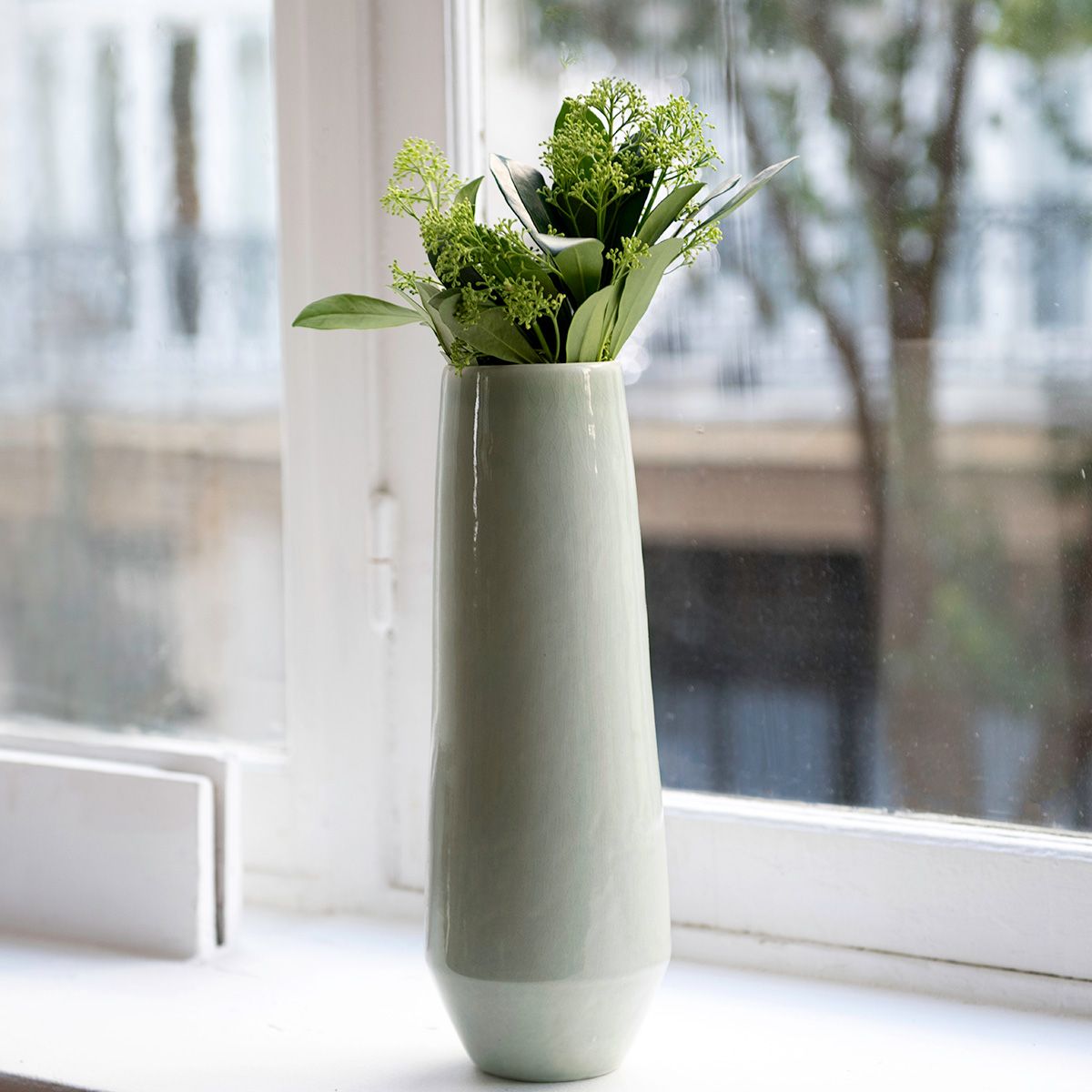 vase en céramique vert d'eau