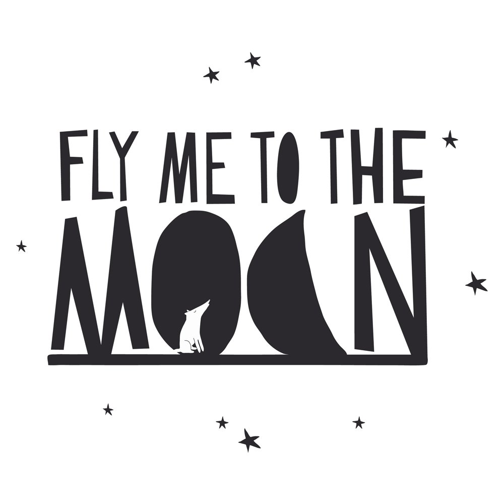 sticker fly me to the moon