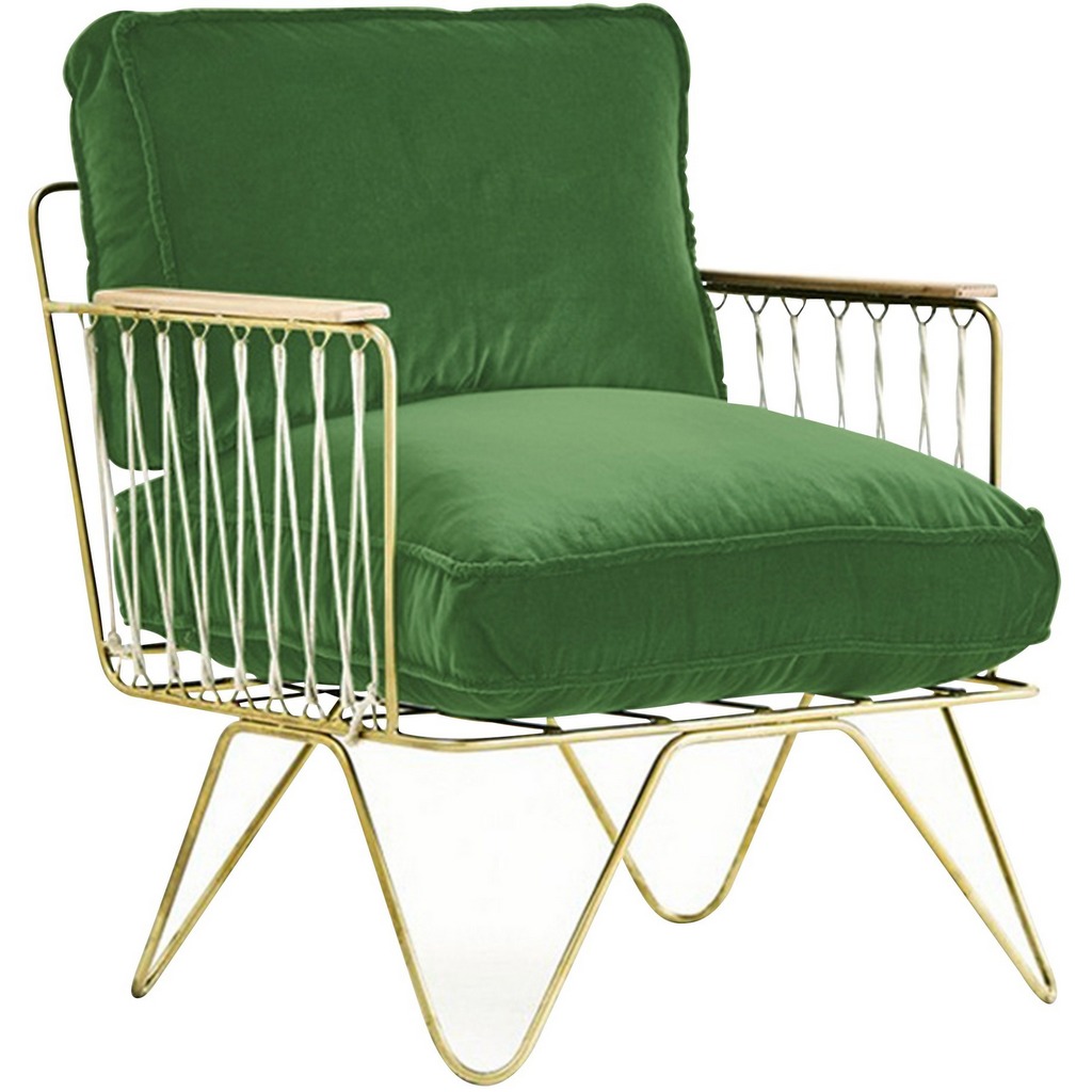 fauteuil honoré velours vert