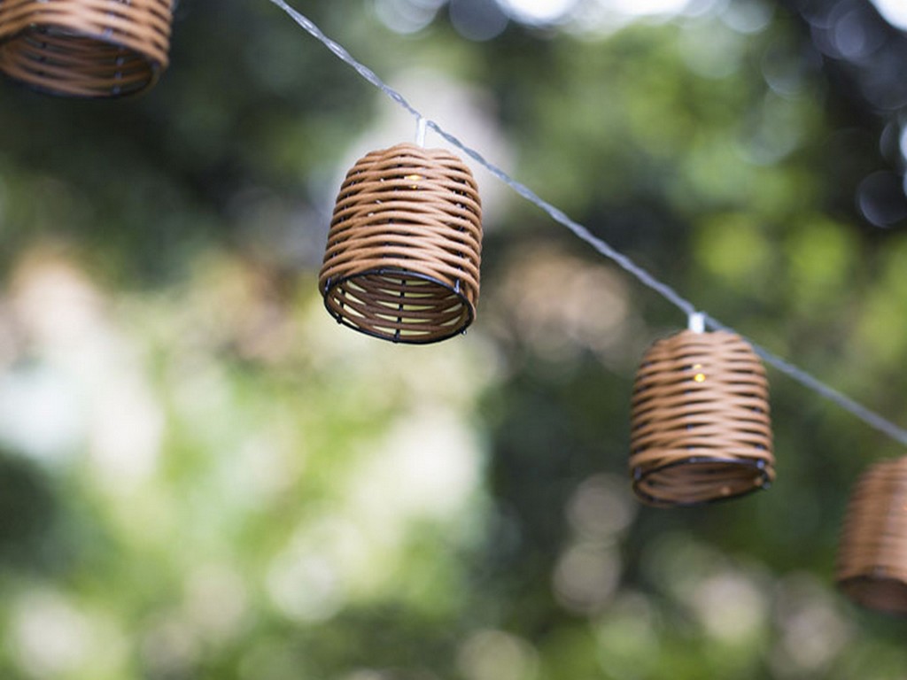 guirlande de jardin en rotin synthétique