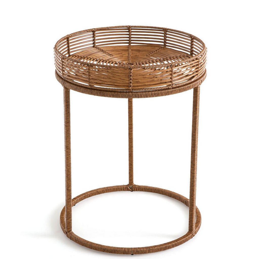 table basse jardin rotin