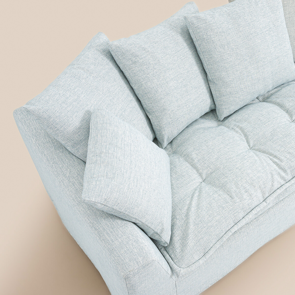 canapé bleu glacier