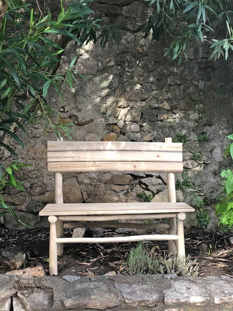 banc de jardin en teck bohème