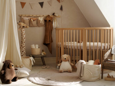 chambre bébé beige et terracotta