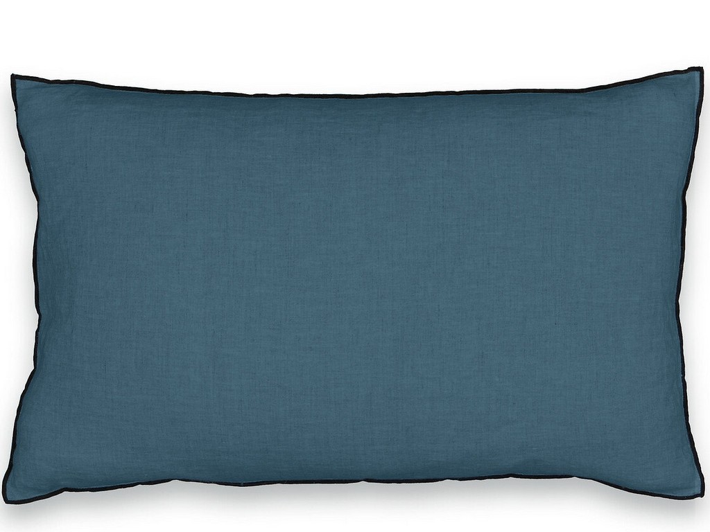 coussin bleu paon