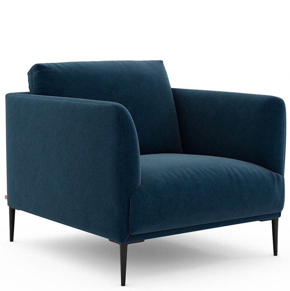 fauteuil en velours bleu paon