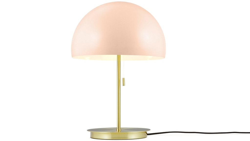 lampe rose et laiton