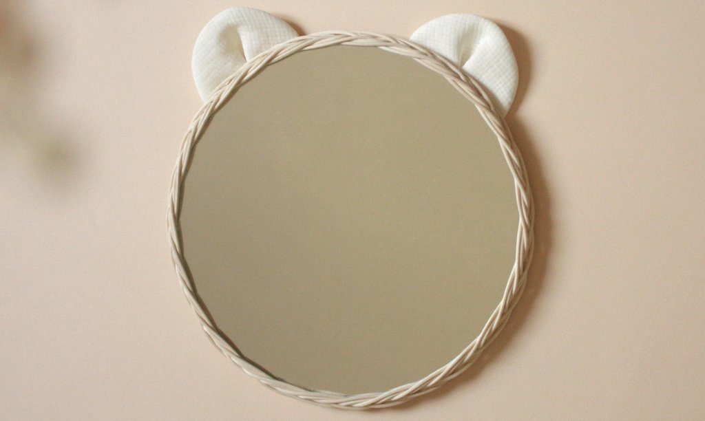 miroir ours en rotin