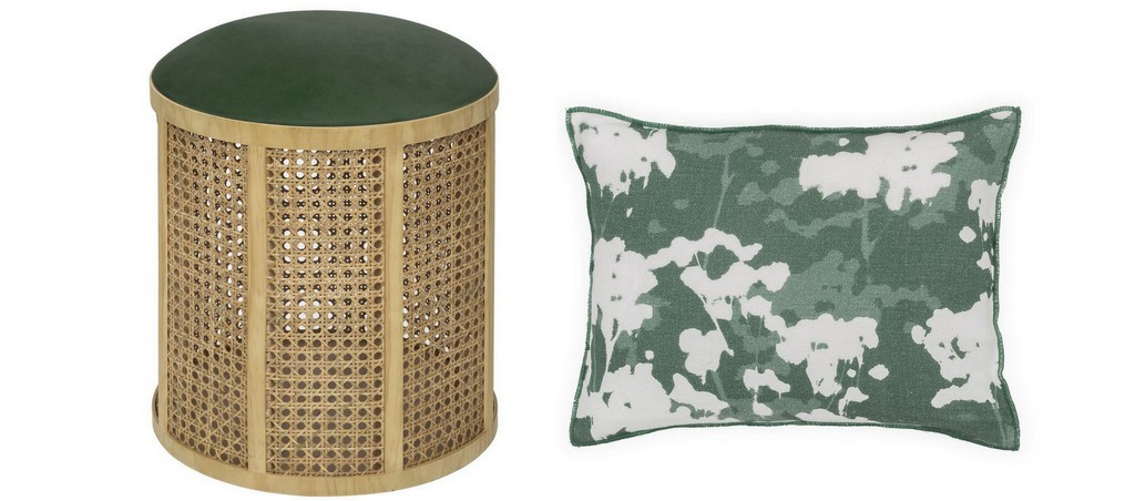 déco vert et cannage