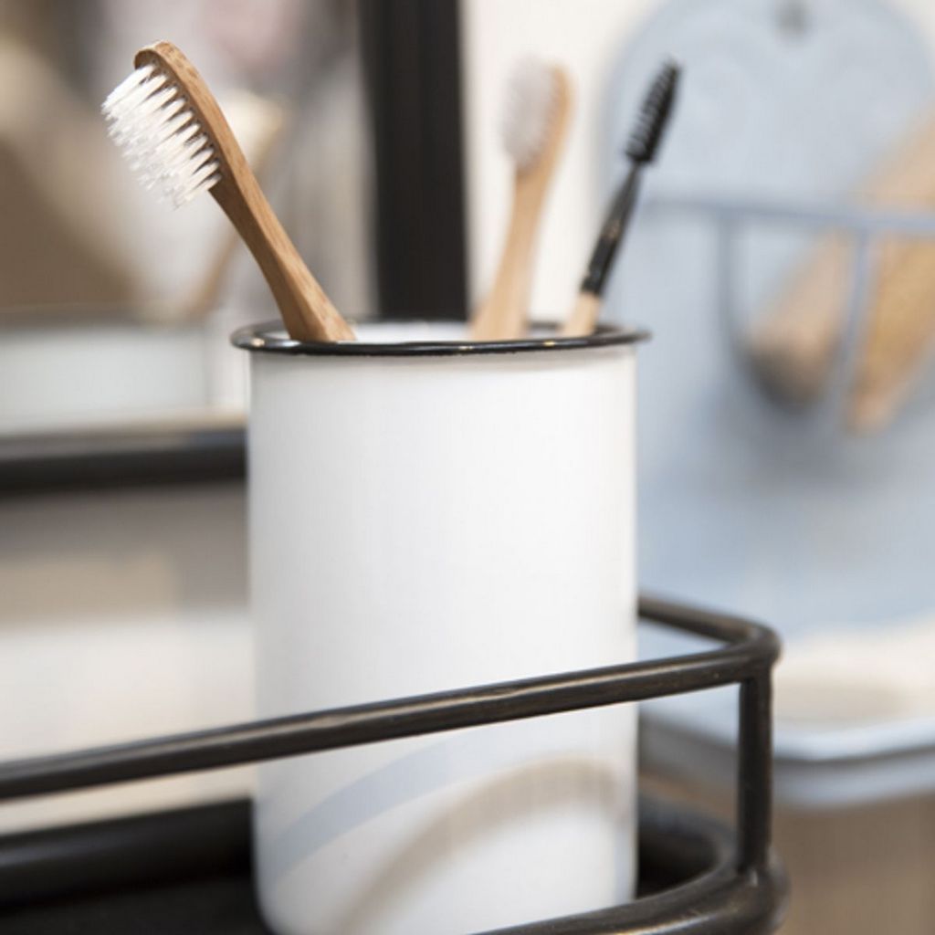 gobelet brosse à dent en métal émaillé