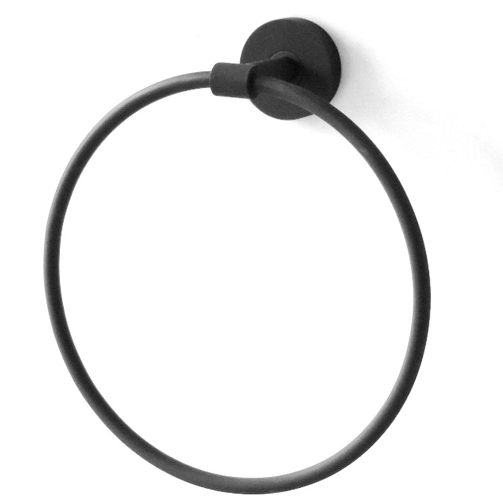 porte serviette rond en métal noir