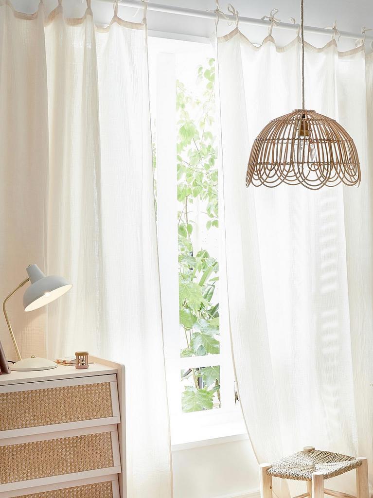 rideau en gaze de coton blanc