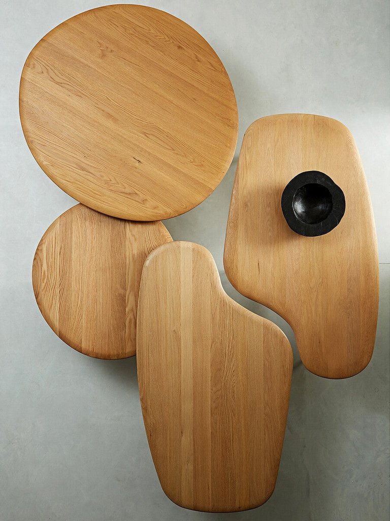 table basse en bois forme organique