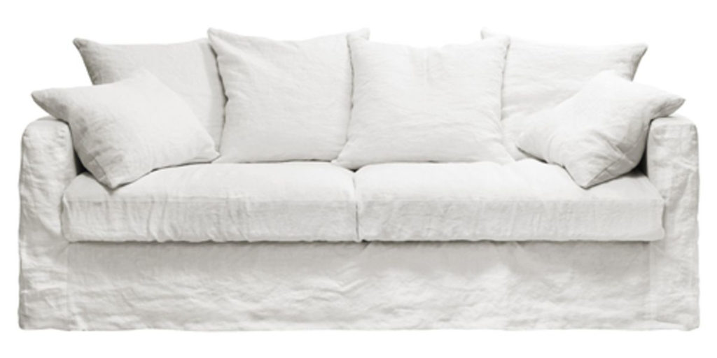 canapé en lin blanc
