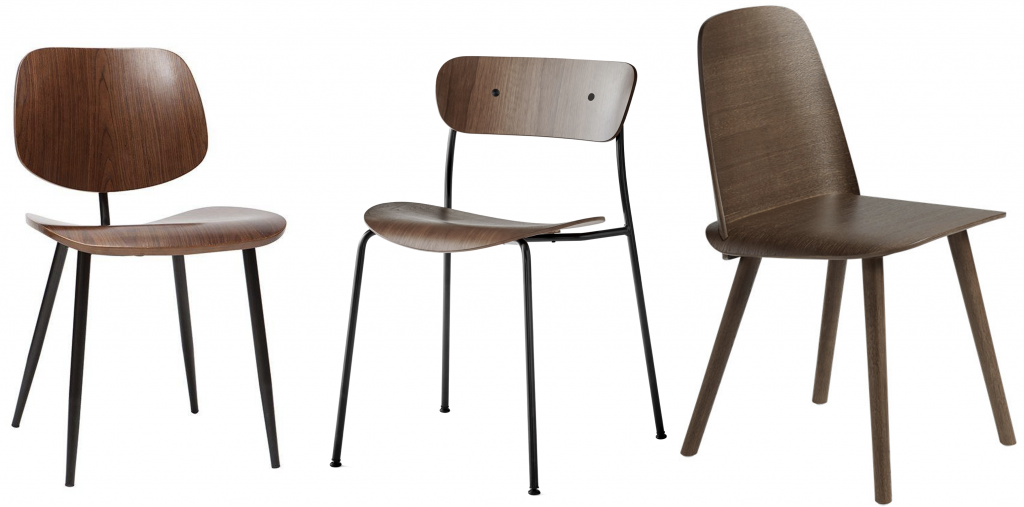 chaises noyer dépareillées
