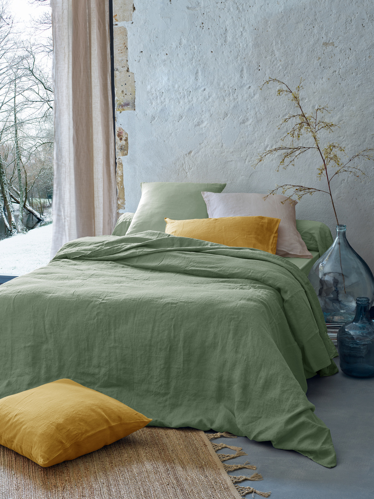 chambre vert et jaune