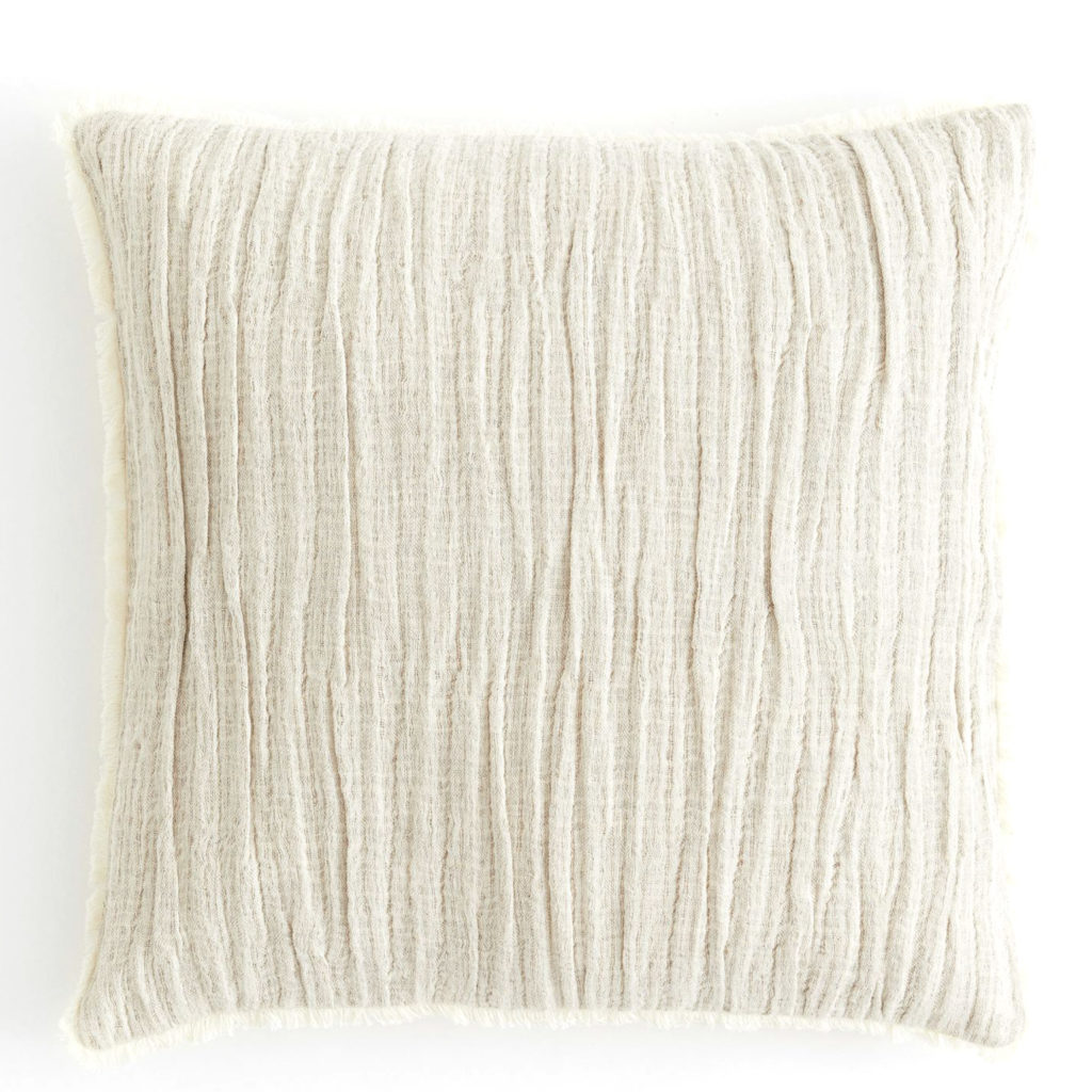 coussin en lin froissé