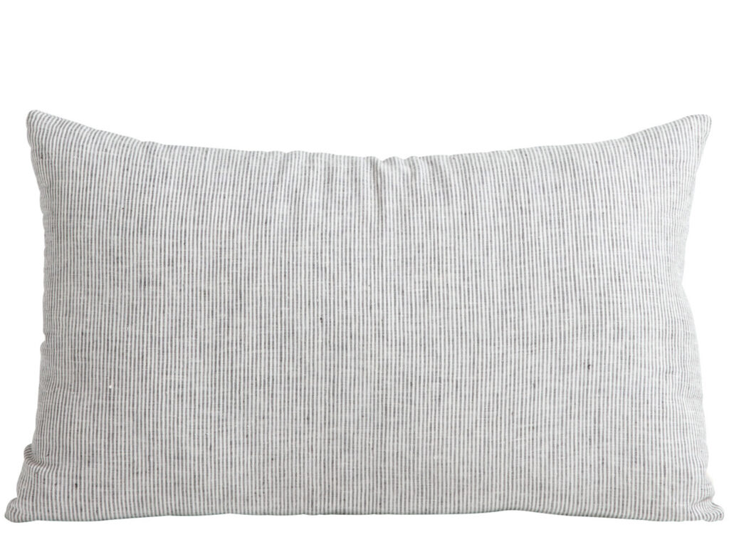coussin lin fines rayures