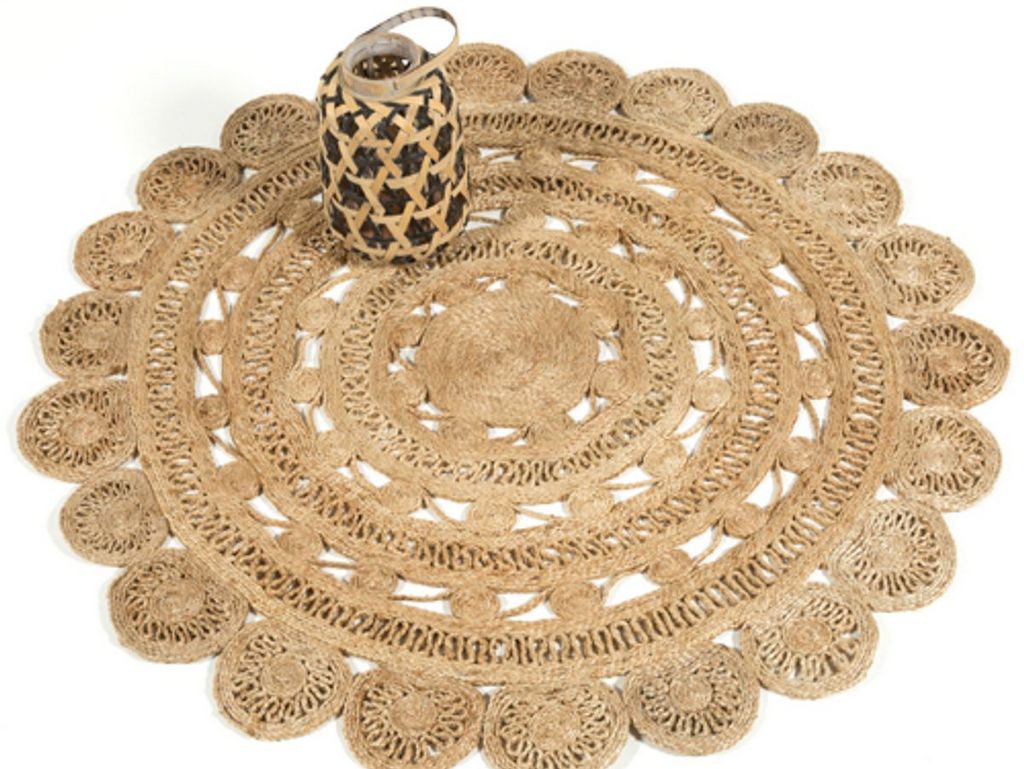 tapis rond en jute mandala