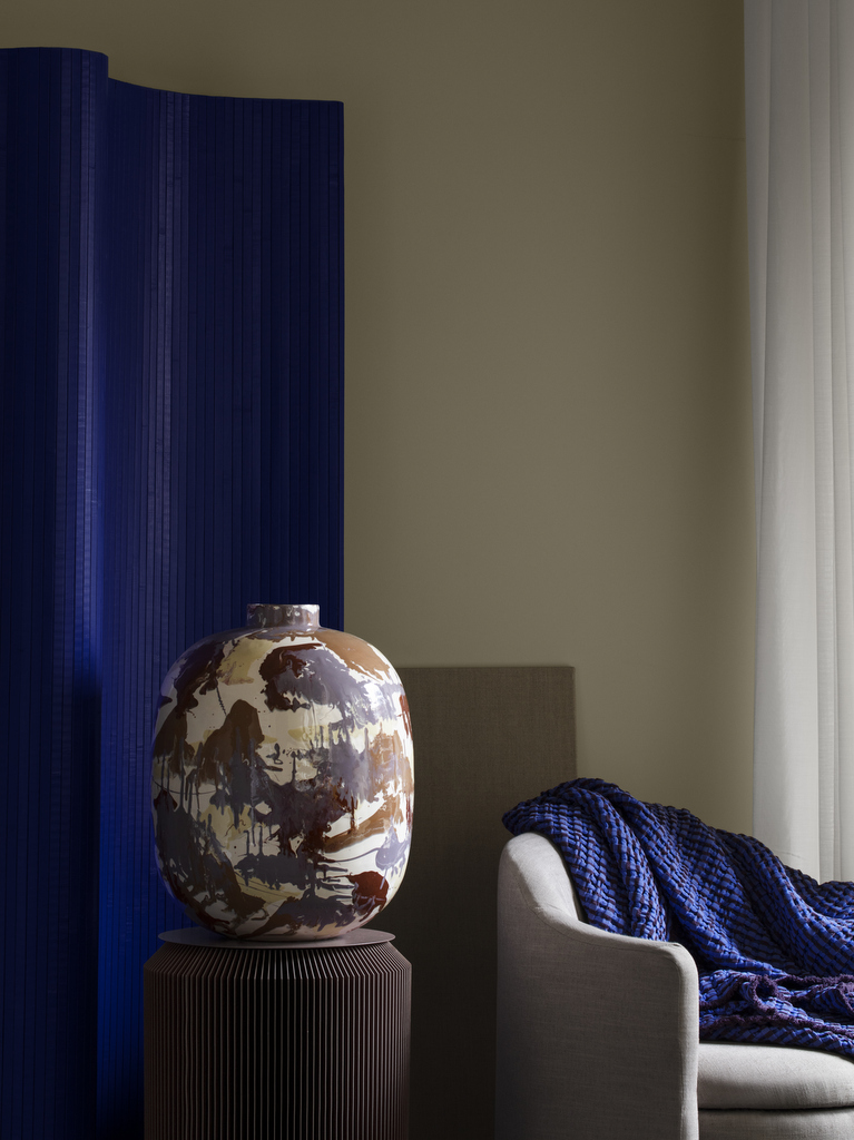 déco beige et bleu indigo