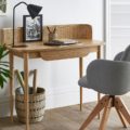 petit bureau bois et cannage