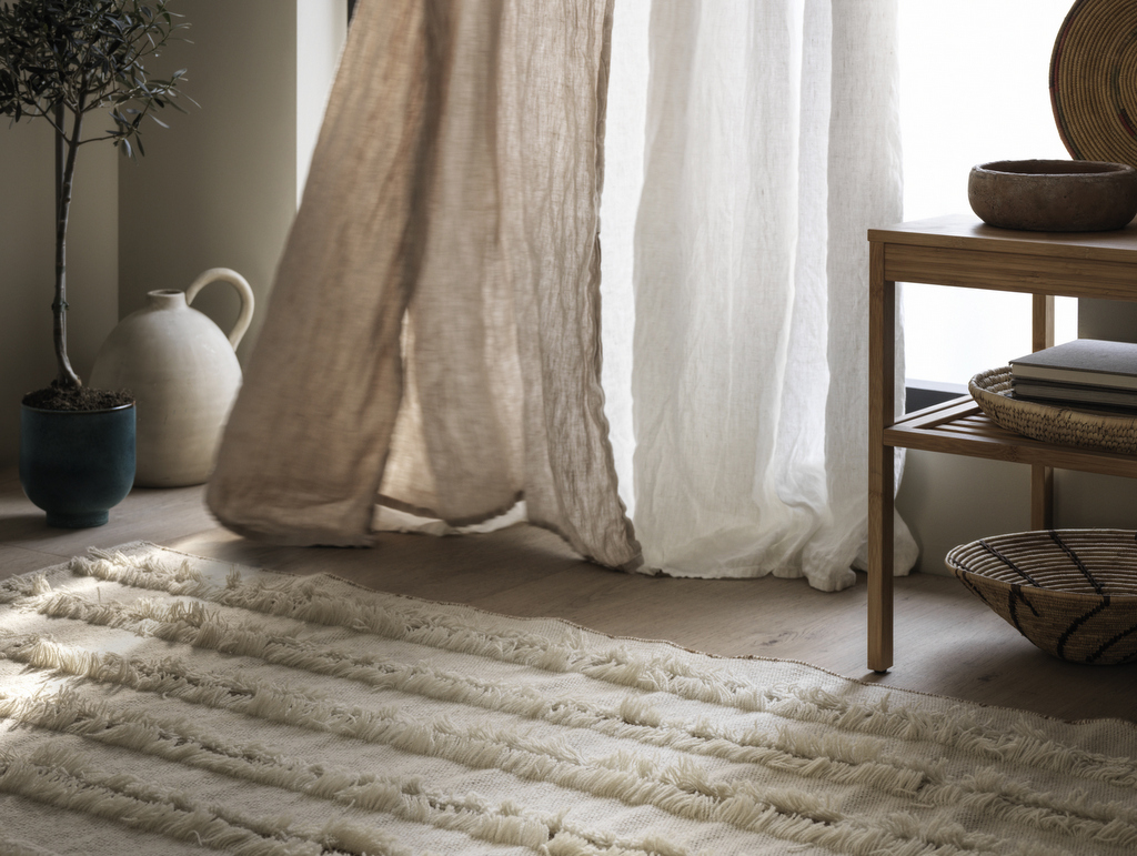 tapis en laine blanc