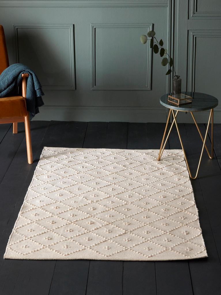 tapis en trapilho blanc