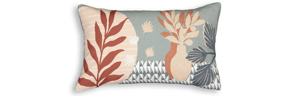 coussin motif végétal