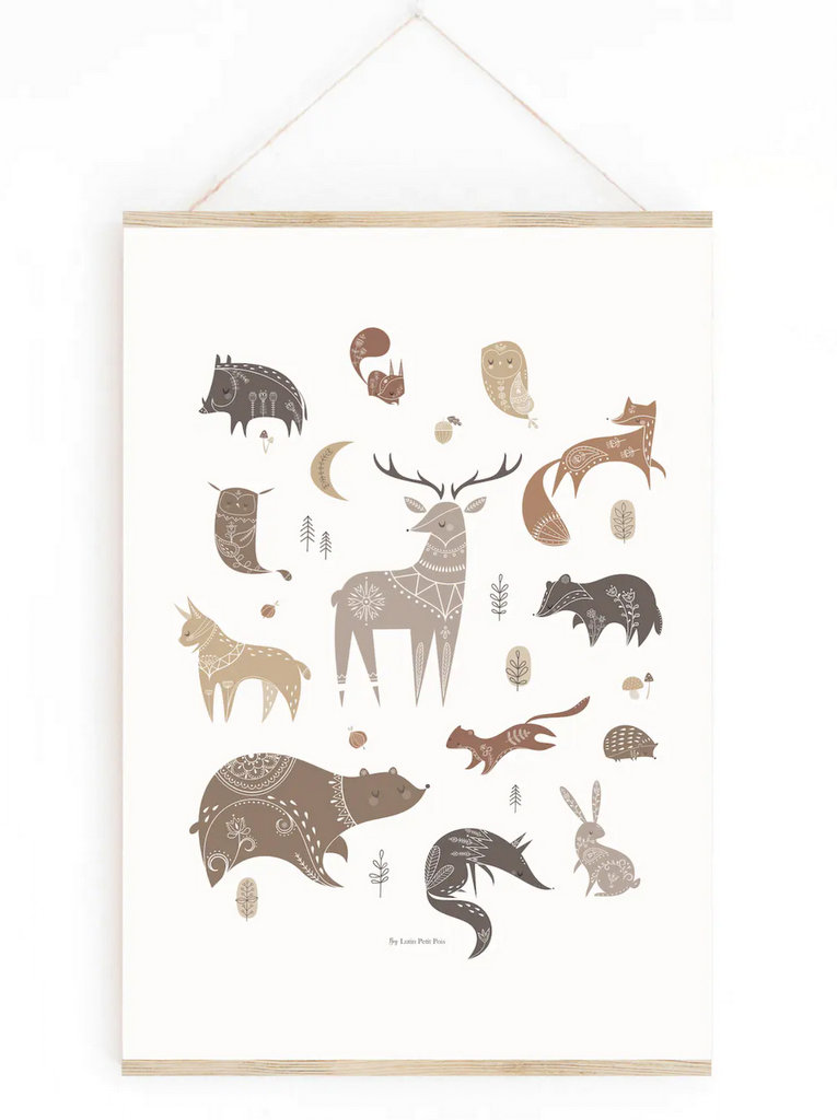 Affiche animaux de la forêt